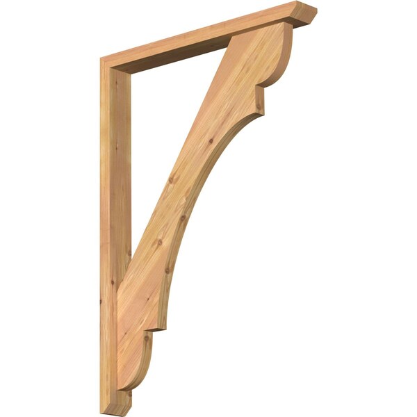 Ekena Millwork Olympic Slat Smooth Bracket w/ Offset Brace, Western Red Cedar, 3 1/2"W x 28"D x 40"H BKT0402X28X40OLY06SWR - main
